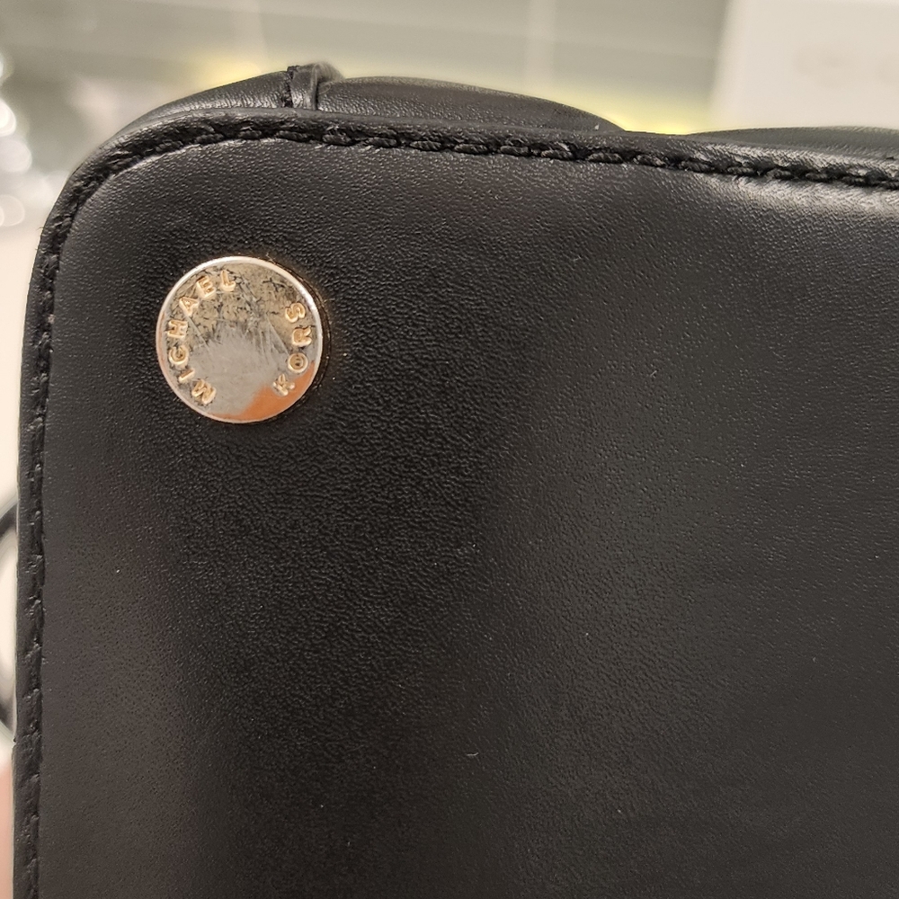Michael Kors Black, Cream, Brown, and Gold Satchel - Picture 4 of 6